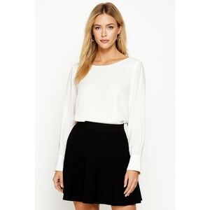 Amanda Uprichard Silk Blouse White Long Sheer Bubble Sleeves Sz M Feminine